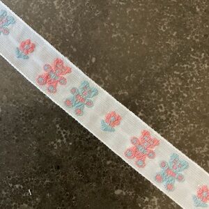 Vintage jacquard teddy bears sewing trim 4 yards fabric ribbon